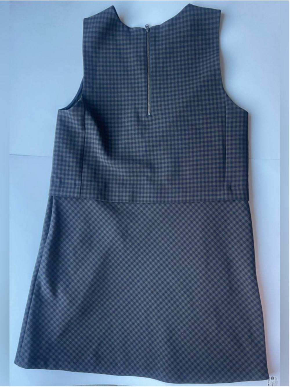 Aritzia Wilfred Plaid Mini Dress Sleeveless Tailored Zip Pocket - Picture 5 of 8